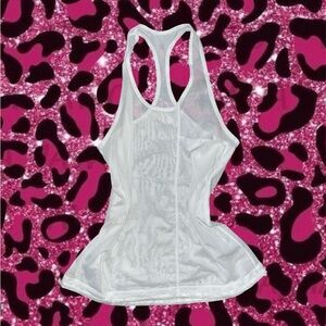 Lululemon White mesh athletic tank top